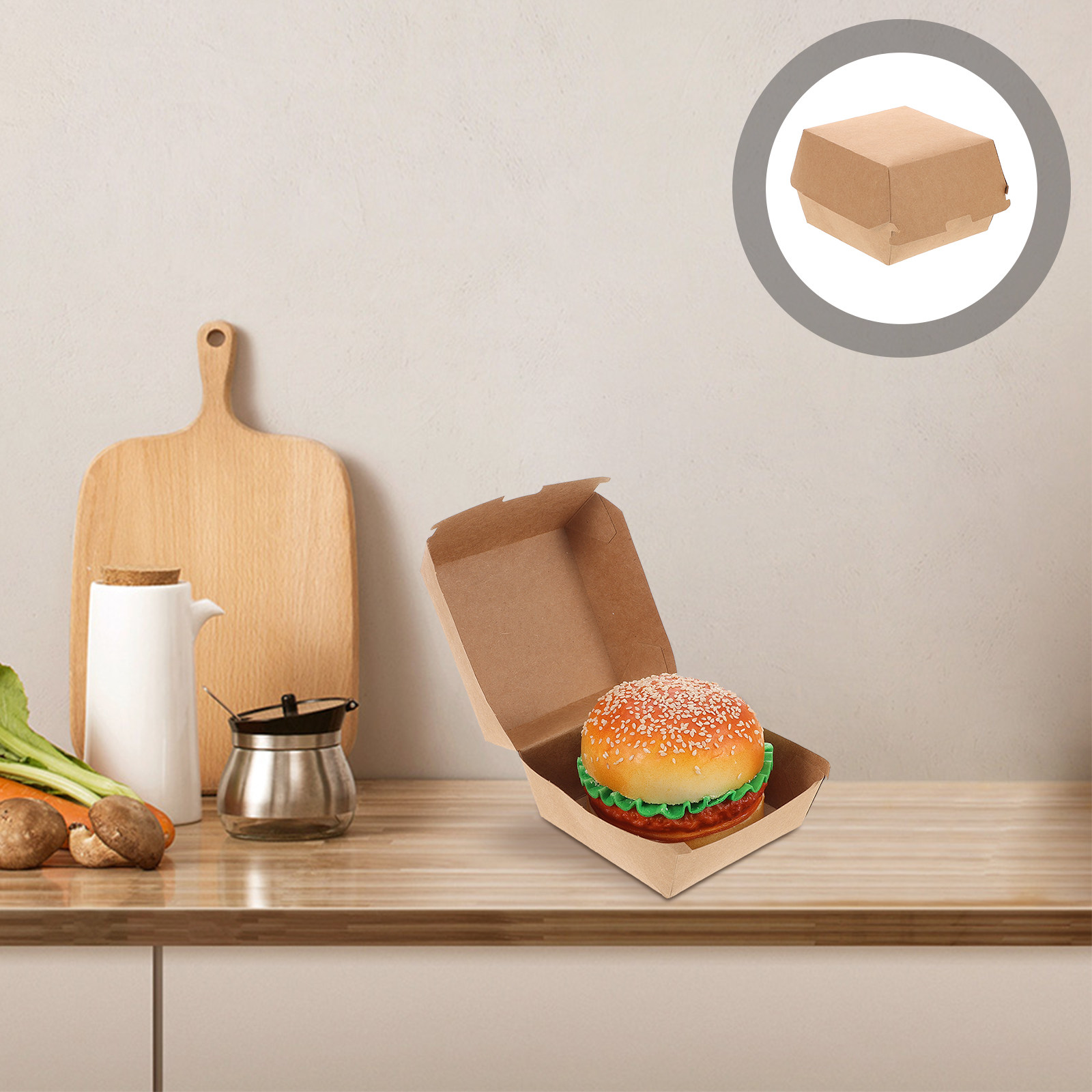 Snacks Food Usa - 30Pcs Burger Boxes Kraft Paper Food
