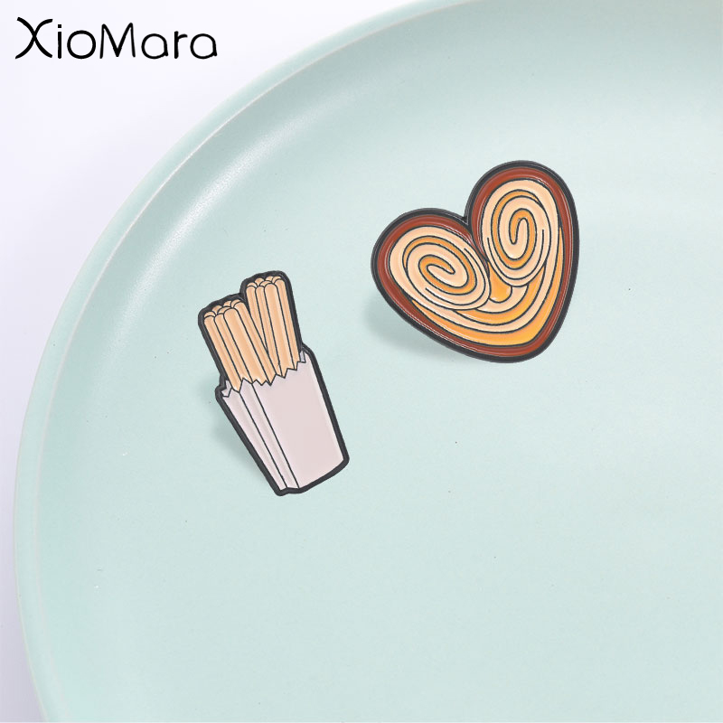 Food Lovers Snacks - Funny Snack Enamel Pin, Churros and