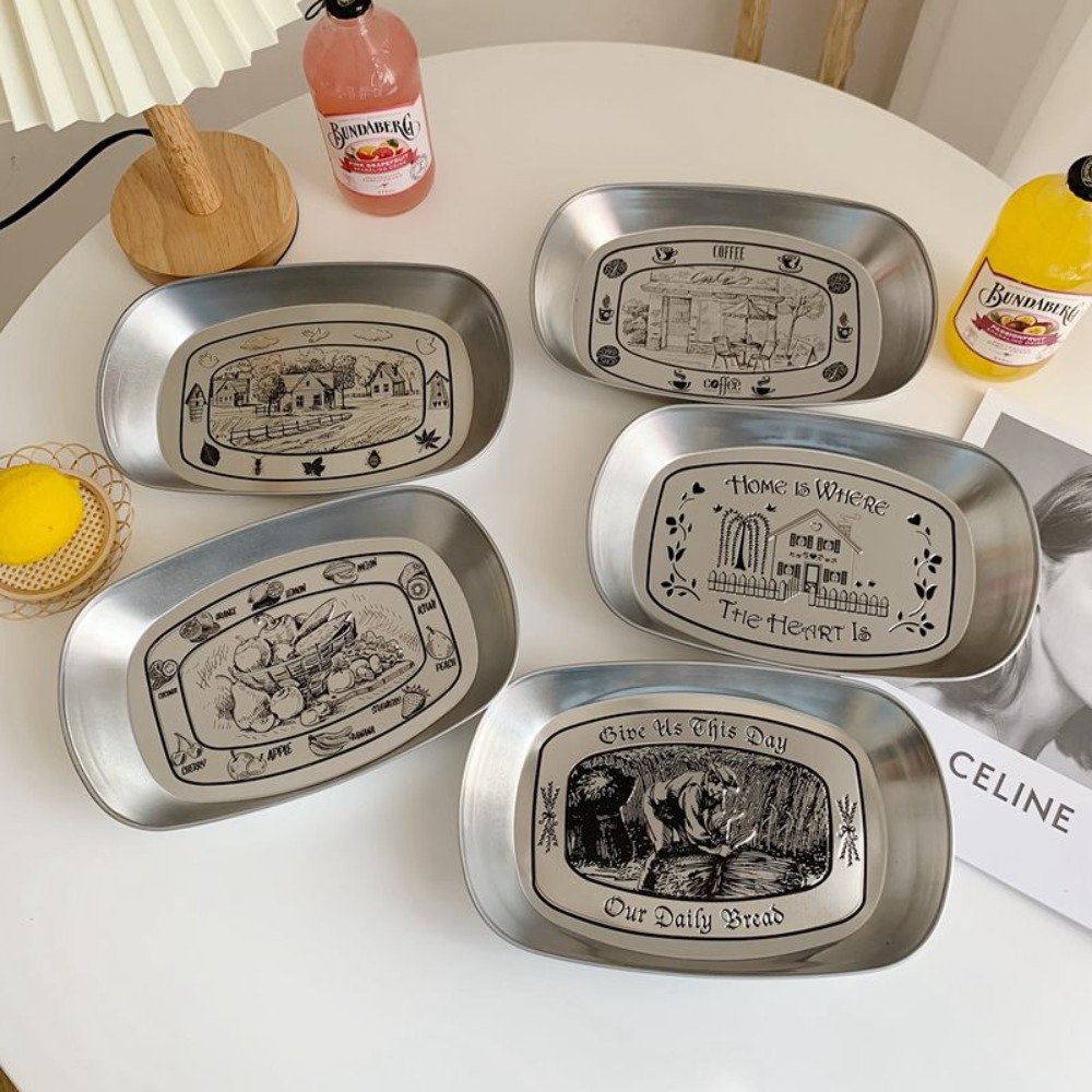 2PCS Vintage American Tin Tray - Food And Snacks For Picnic review and price