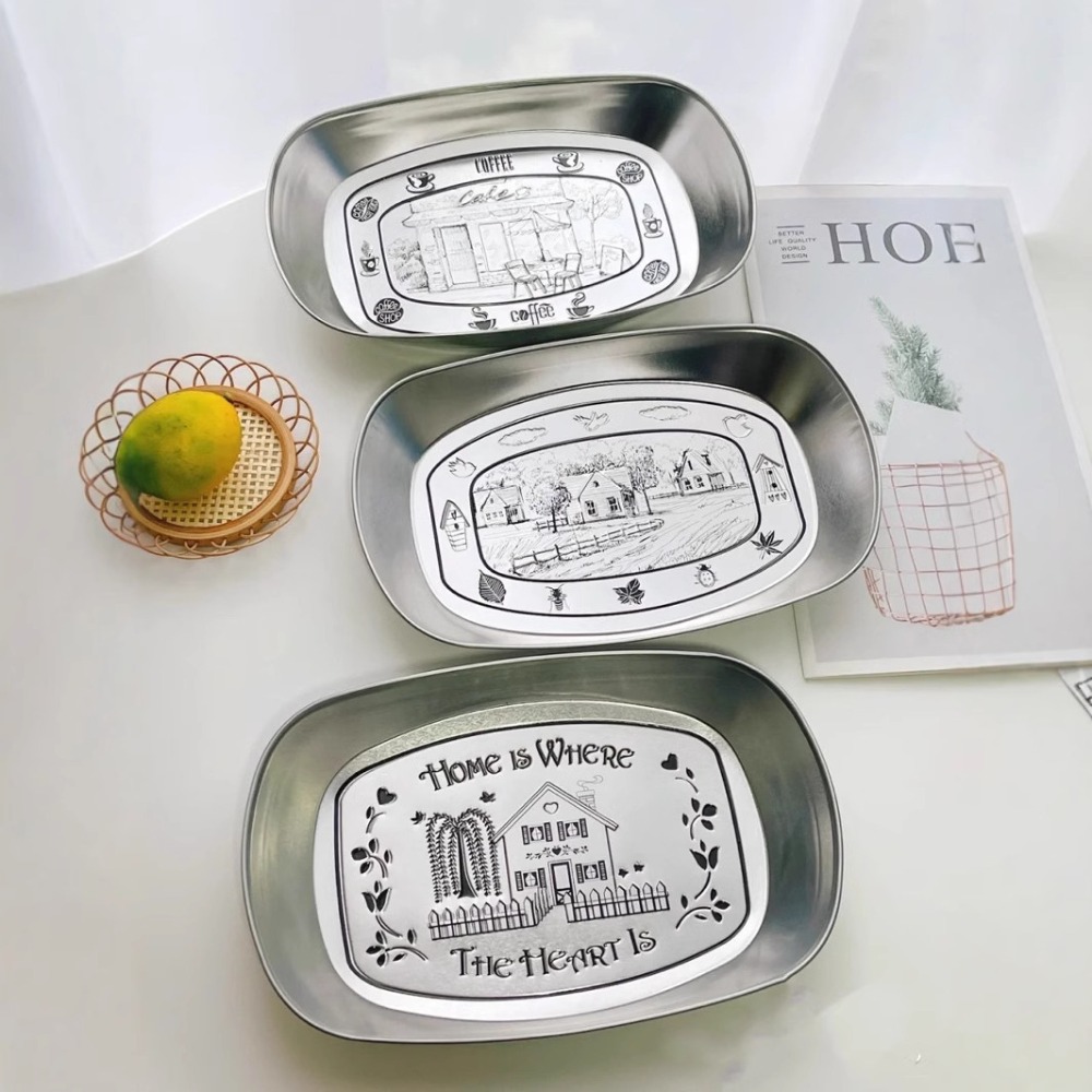 2PCS Vintage American Tin Tray - Food And Snacks For Picnic review and price