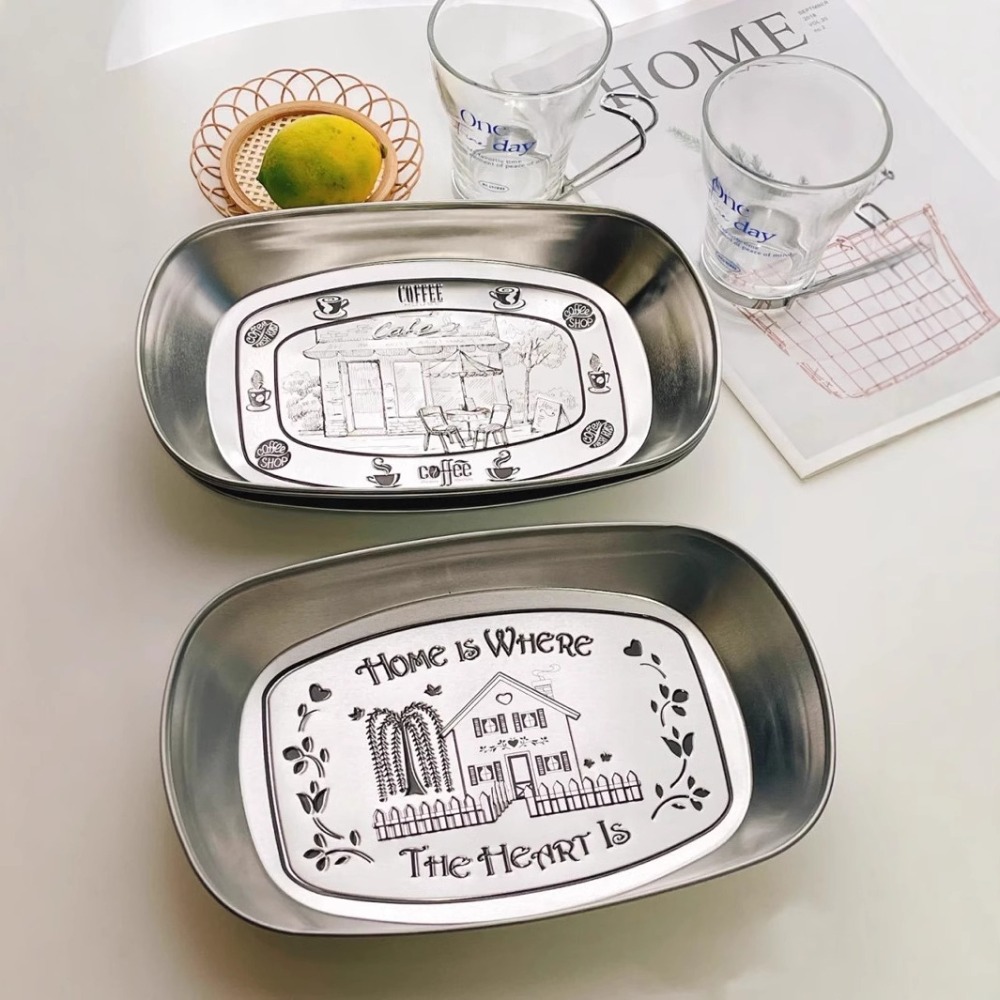 2PCS Vintage American Tin Tray - Food And Snacks For Picnic review and price