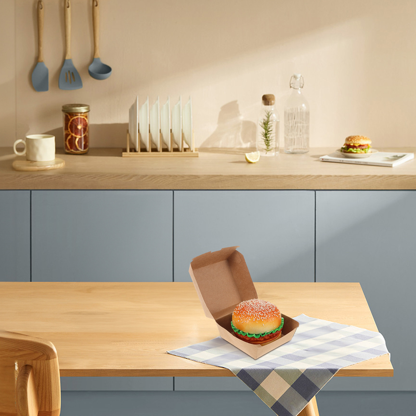 30Pcs Burger Boxes Kraft Paper - Snacks Food Usa review and price