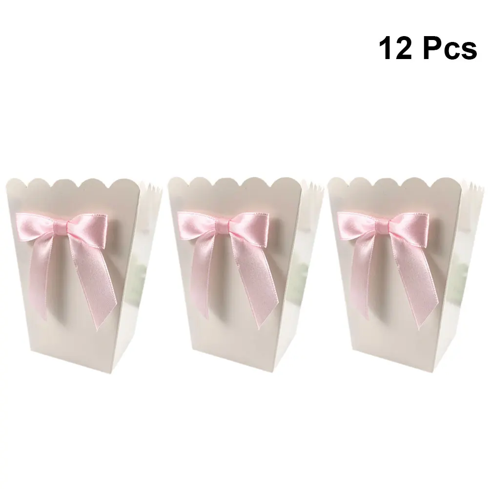 12pcs Pink Bow Popcorn Box Par - Food Snacks For Baby Shower review and price