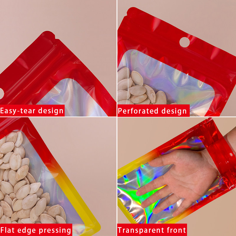 Holographic Color Square Zippe - Snacks Food Usa review and price