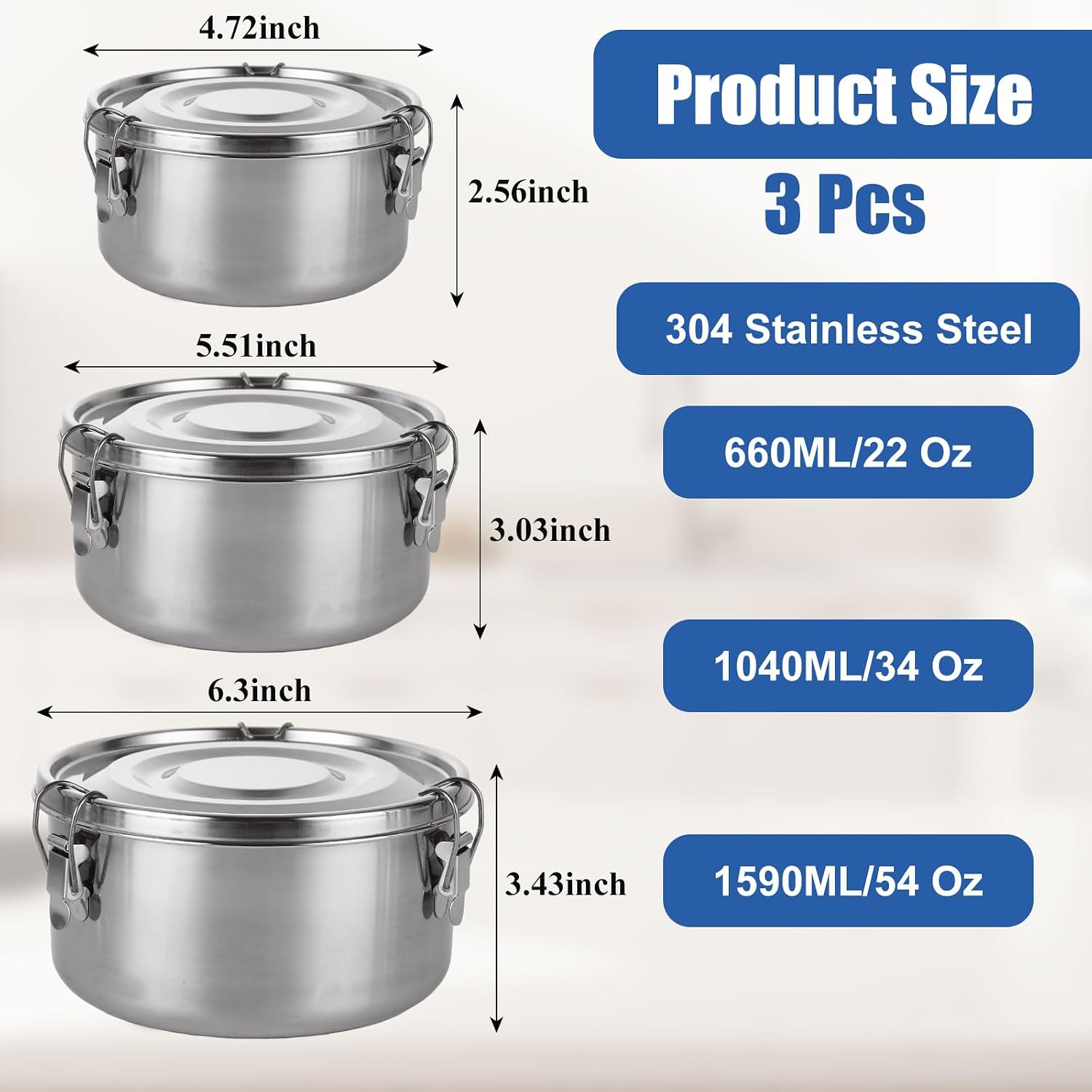 QTLCOHD 3 Pcs Stainless Steel  - Food And Snacks For Picnic review and price