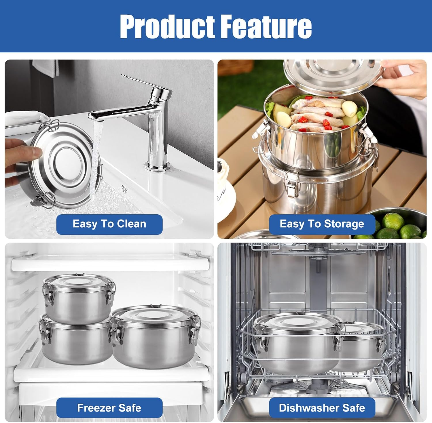 QTLCOHD 3 Pcs Stainless Steel  - Food And Snacks For Picnic review and price