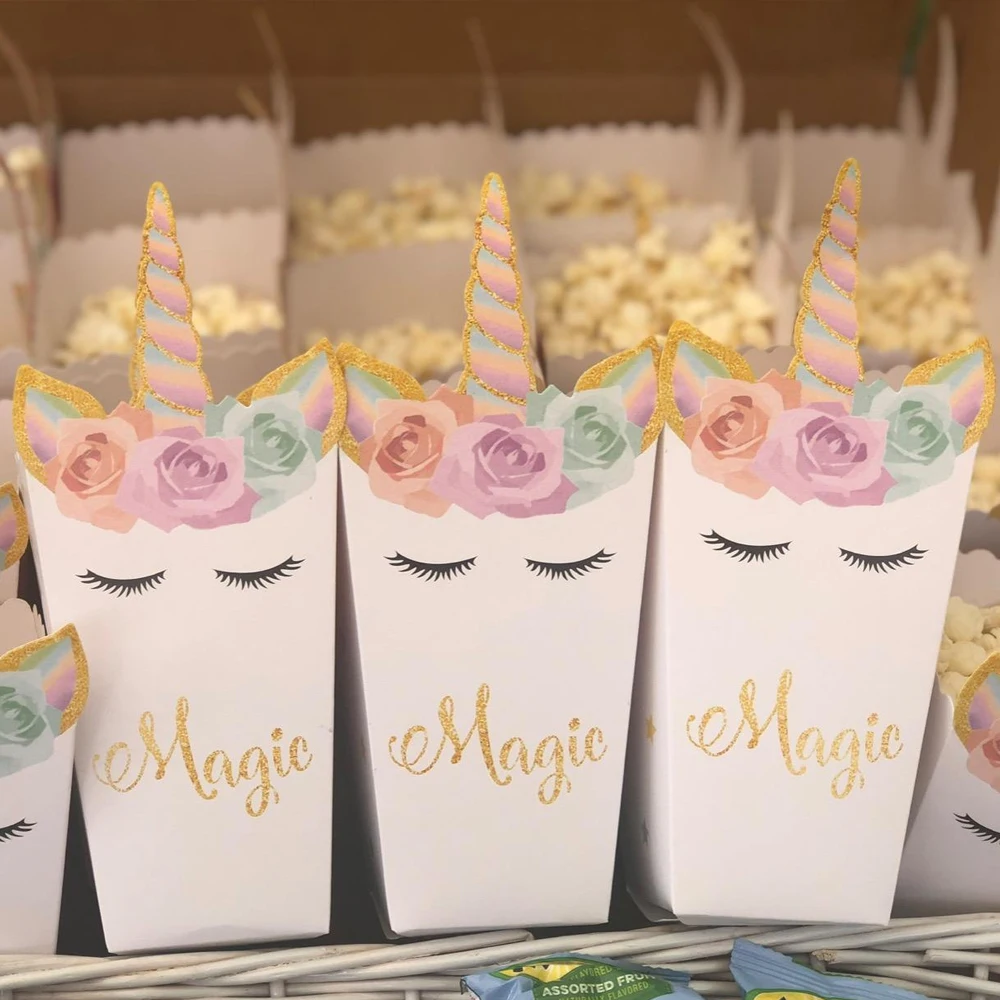 6/12pcs Unicorn Popcorn Box Un - Food Snacks For Baby Shower review and price