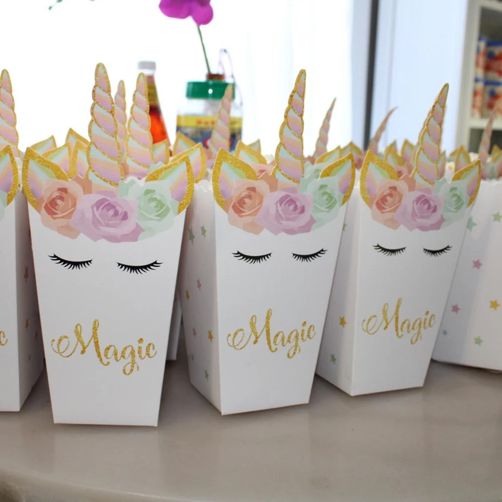 6/12pcs Unicorn Popcorn Box Un - Food Snacks For Baby Shower review and price